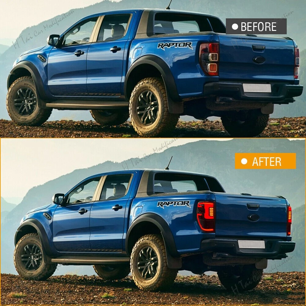 LED Tail Lights For 2012-2021 Ford Ranger Raptor T6 T7 T8 Wildtrak XLT XLS XL Rear Lamps Assembly Taillight Car Light Assemblies