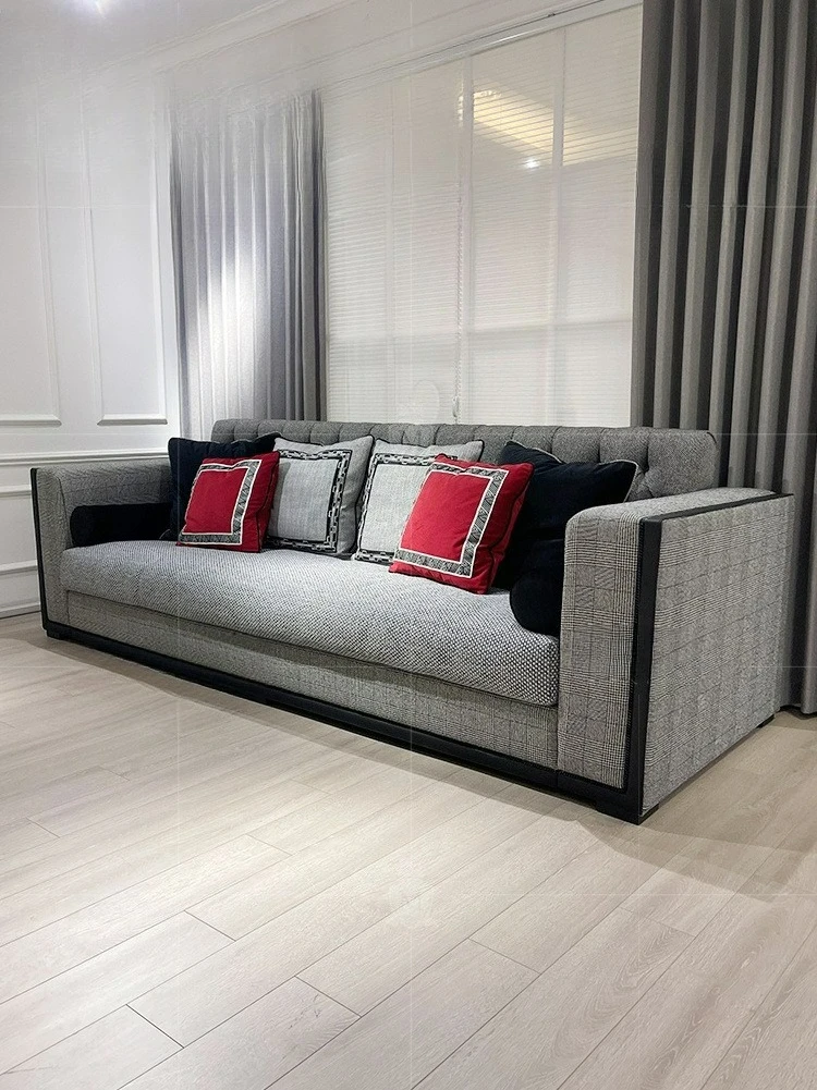 

Customizable European light luxury modern extended sofa villa mansion living room