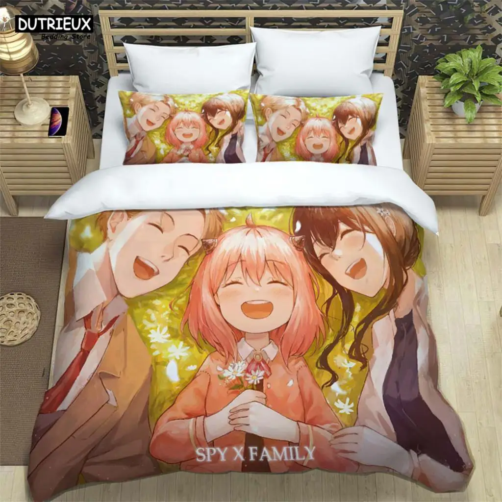 SPY × FAMILY Digital Printed Polyester Bedding Set Three Piece Soft, High end, Comfortable, And Soft Couple Gift