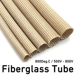 800Deg.C Multi Size Fiberglass Tube HTG Cable Sleeve Soft Chemical Fiber Glass Wire Alkali Free Fiber Braided Insulation Against