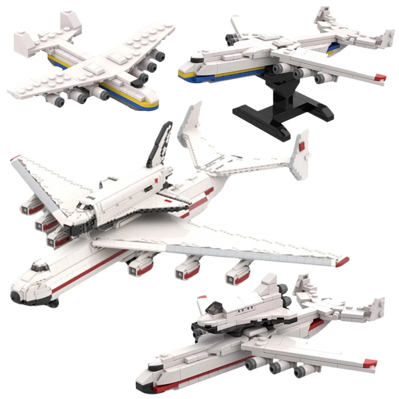 MOC Airlines Military Combat Transport Aircraft Building Block Set Antonov AN-225 Airplane Mriya Model DIY Kids Puzzle Toys Gift