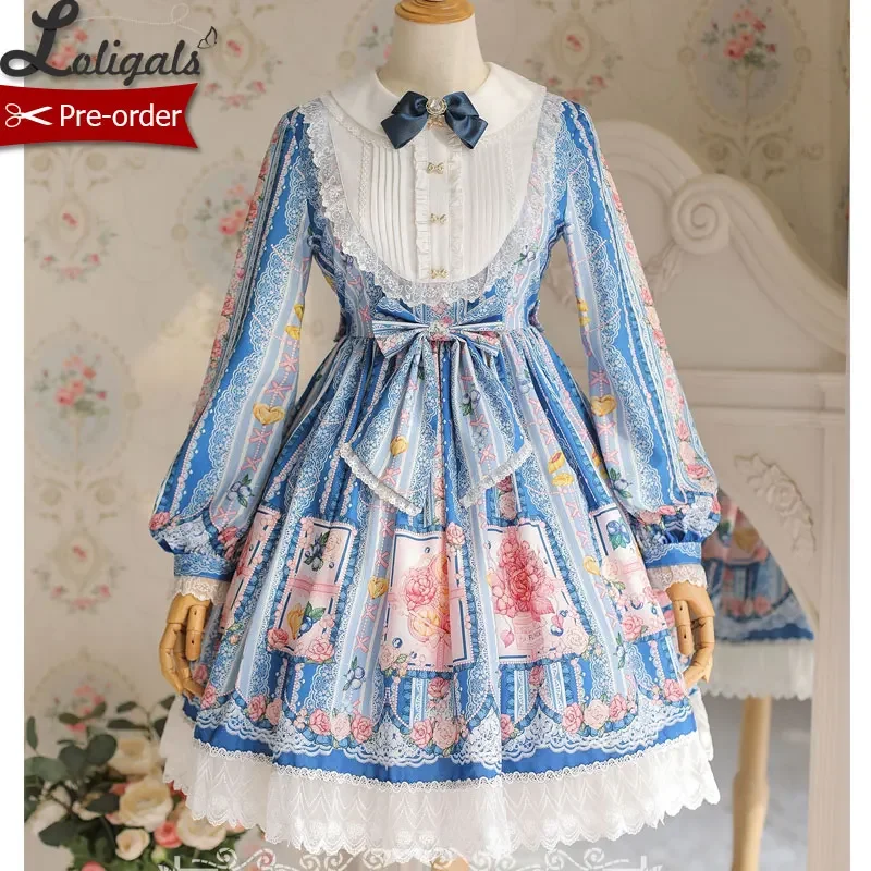 Berries & Flowers ~ Sweet Printed Long Sleeve Lolita Dress ~ Pre-order