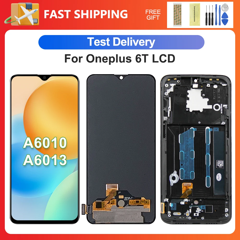 

For OnePlus 6T 6.41''For 1+6T A6010 A6013 LCD Display Touch Screen Digitizer Assembly Replacement