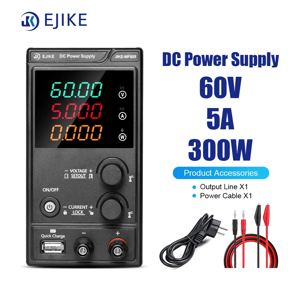 

EJIKE MF605 Multiple Safety Protection Dc Power Supply 60V 5A Adjustable Workbench Power Supply 100V And 200V Voltage Stabilizer