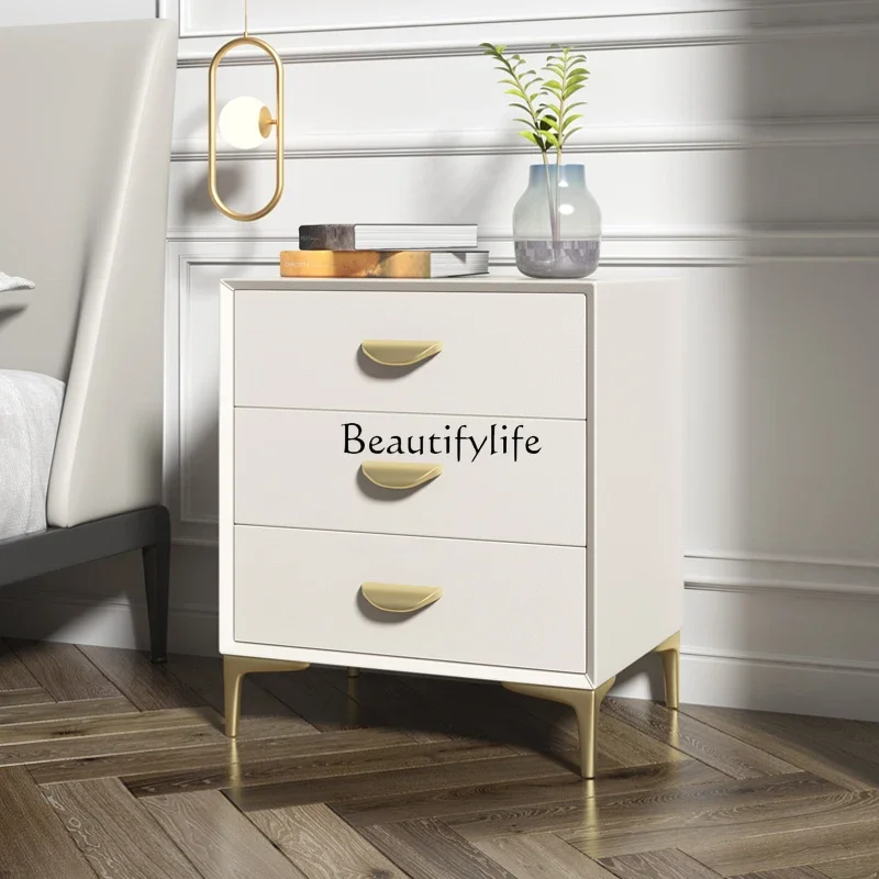 

05 FG17Nordic Light Luxury Bedside Master Bedroom Small Two-Drawer Cabinet Drawer Complete Storage Bedside Cabinet