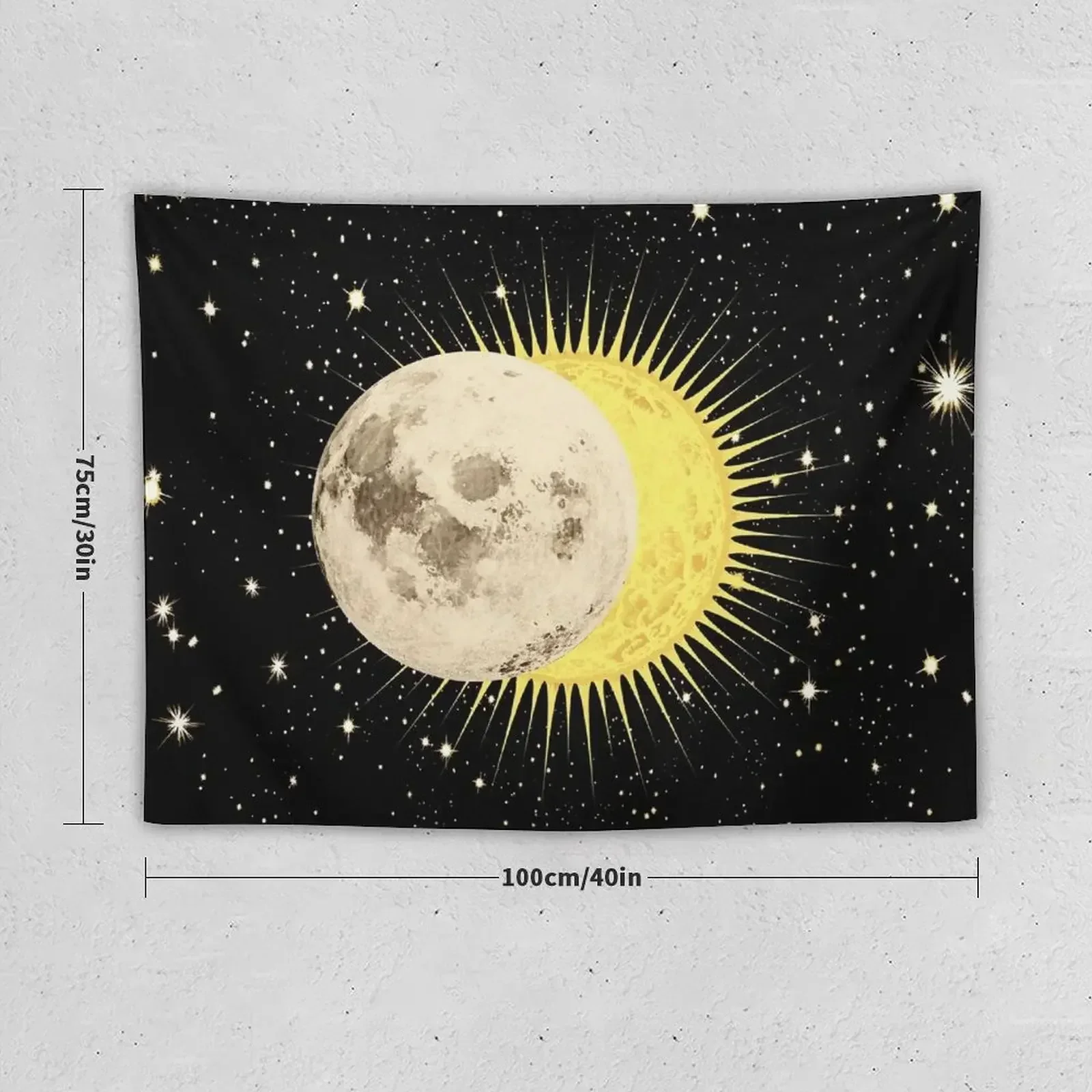 Imminent Eclipse / Sun Moon & Stars Space Astronomy Tapestry Room Ornaments Aesthetic Home Decor Wall Tapestries Tapestry