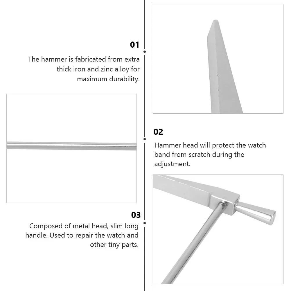 

4Pcs Watch Band Tool Hammer Zinc Alloy Material Comfort Grip for Adjusting and Fixing Tiny Parts Without Damage