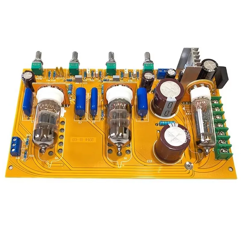 

Плата предусилителя на вакуумных лампах Beijing 6N1 ECC85 6AQ8, плата предусилителя с регулировкой тембра, эквалайзер высоких и низких частот