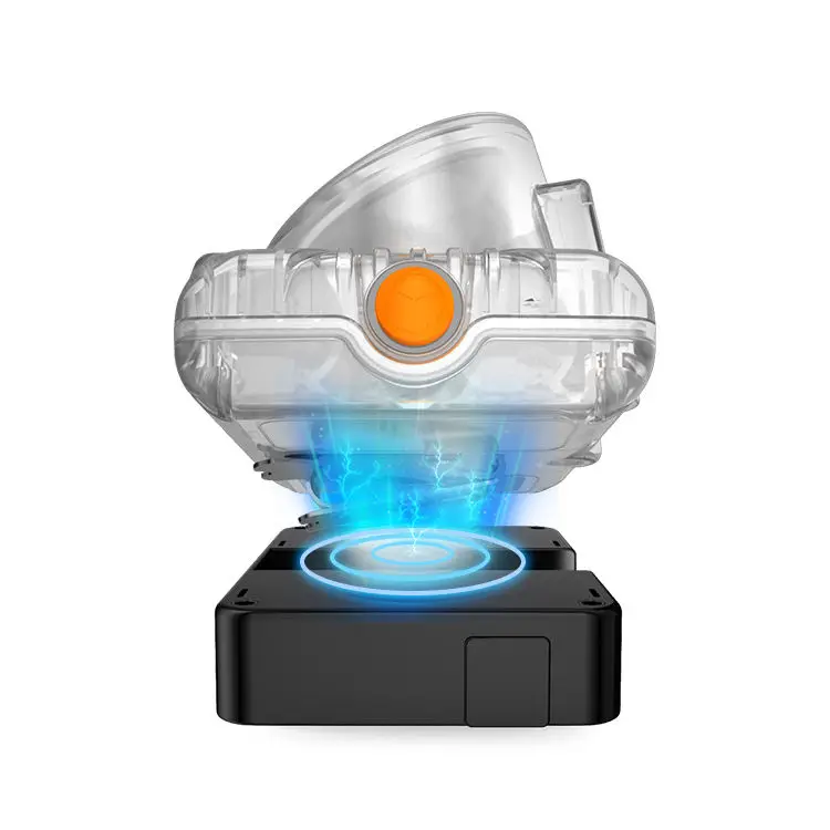 KL6LMA Cordless Miner Headlamp IP68 Waterproof LED Cap Lamp Wireless Charging Lithium Ion Underground Mining Light view 3