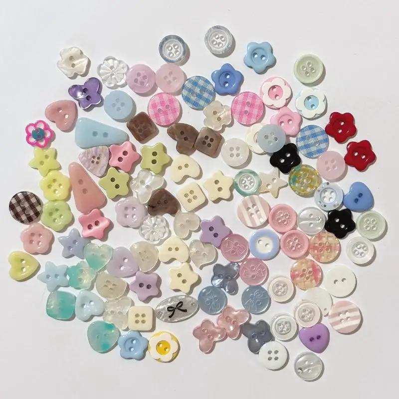 20pcs/set Multicolour Button S Crafts DIY Scrapbooking Cute Korean Sewing Button Randomly Apparel Accessories