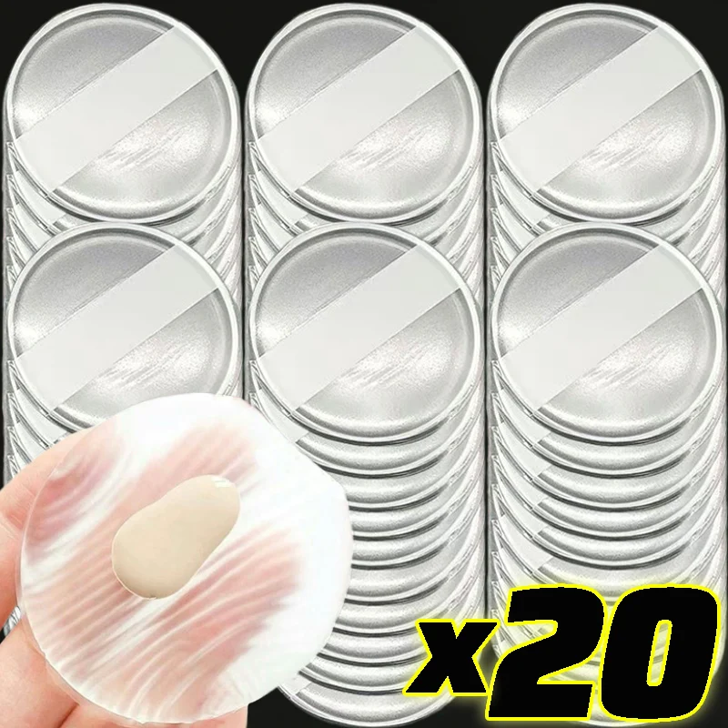Esponja para polvo de maquillaje, esponja de silicona antiadherente, suave, transparente, redonda, en forma de lágrima, cosmética, mezcla suave, 1/20 Uds.