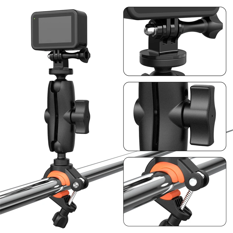 Camera Arm Motorcycle Fietsstuur Mount Voor Gopro Hero 10 9 Insta360 Een X2 Rs Sport Camera Verstelbare Klem accessoire