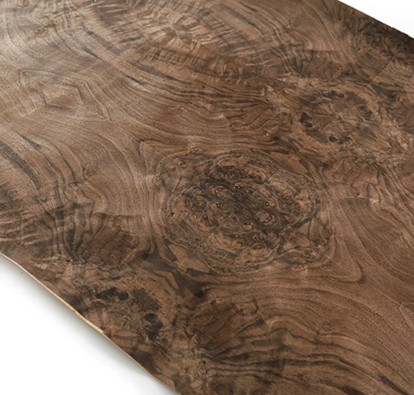 L:2.5meters Width:580mm T:0.25mm Natural Black Walnut Burl Wood Veneer Sheets Guitar Skateboard Furniture Decoration