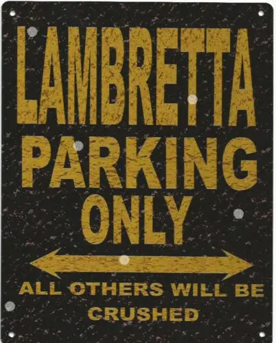 LAMBRETTA Parkplatz-Metallschild im rustikalen Vintage-Stil, Garage-Aluminium