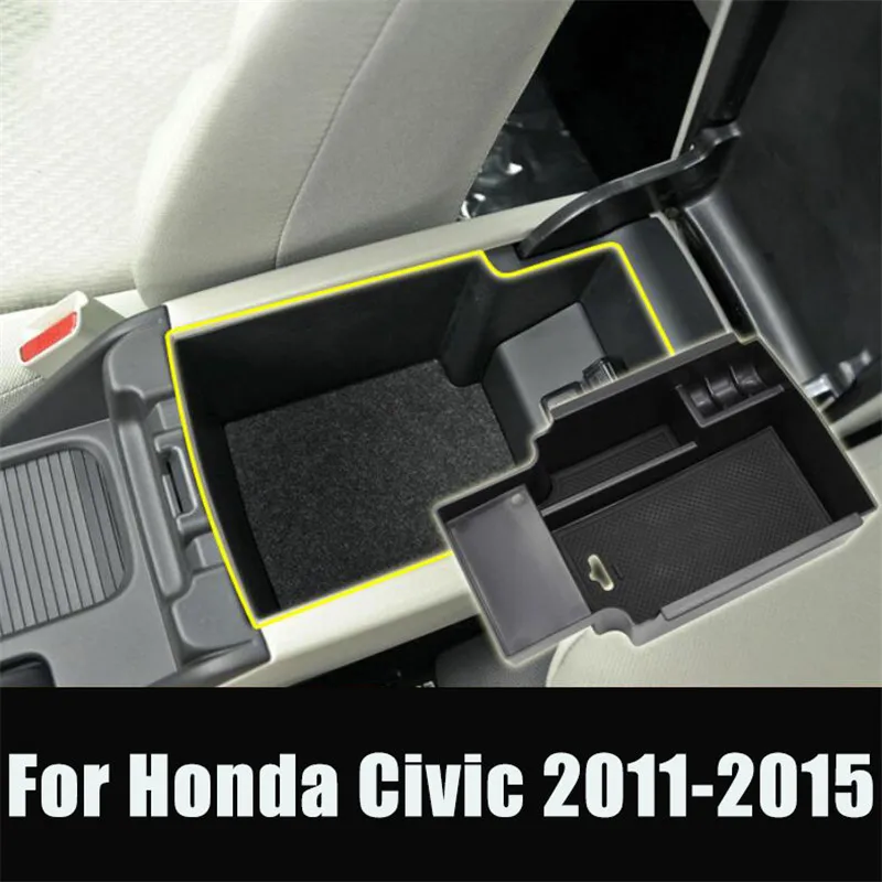 Car Accessories Central Armrest Storage Box Console Tray Holder Case Palle decoration for Honda Civic 9th 10th Gen 2011-2018