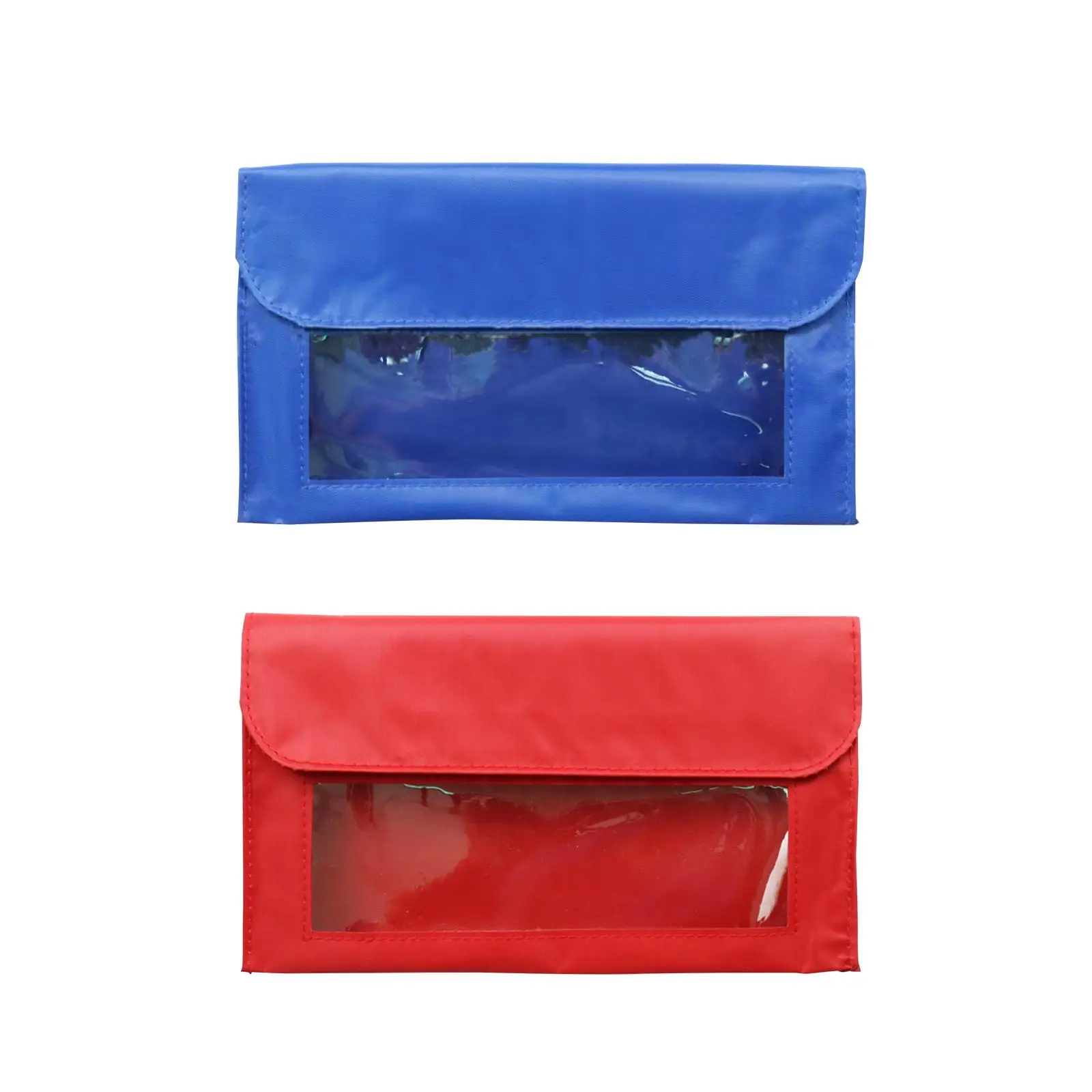 Magnetic Storage Pocket Durable Clear View Window Polyester Multipurpose Classroom Storage Pouch for School Office Fridge Home