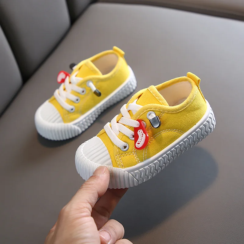 Kids Canvas Shoes 2023 Spring Toddler Infant Boys Sneakers Girls Candy Color Casual Shoes Children Soft Bottom Anti Slip Flats