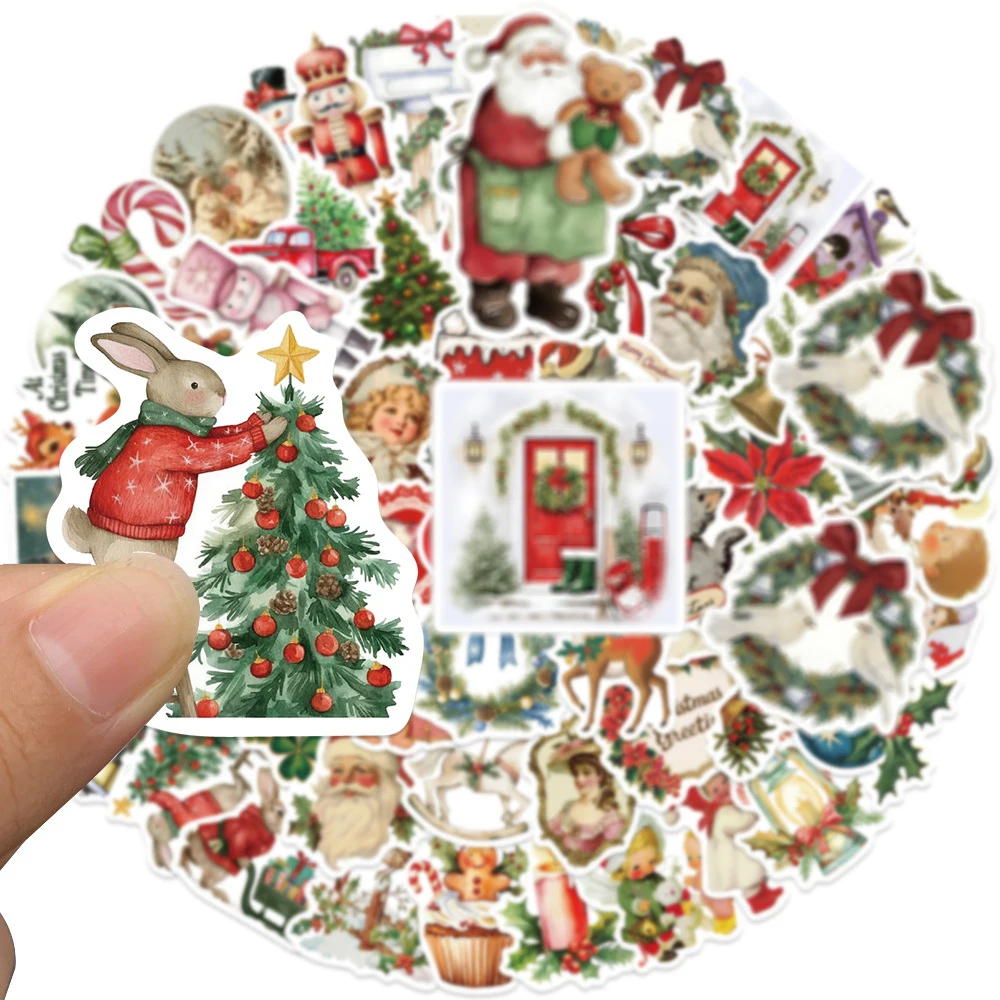 10/30/50 個ロマンチックなクリスマス漫画ステッカーレトロ美的アート落書きステッカー水筒電話ラップトップデカール卸売