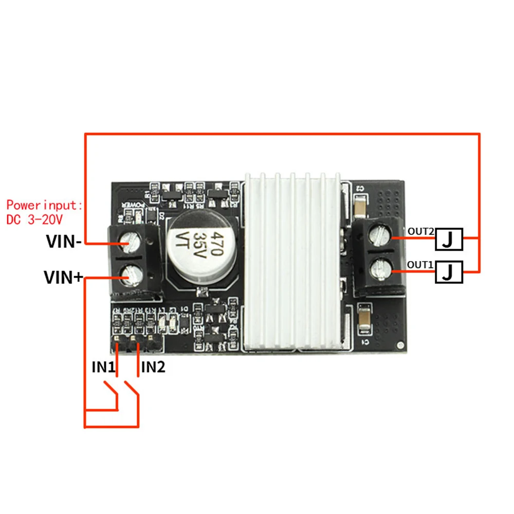 10A DC Motor Drive Module PWM Speed Regulation Dimming 3V-20V Low Voltage High Current