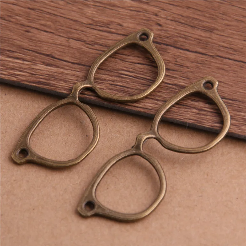 8PCS 19*55mm Tibetan Two Color Glasses Connectors Charms Pendants for Jewelry Making DIY Handmade Craft