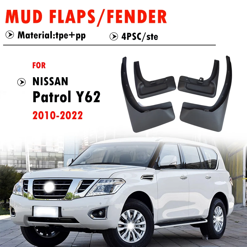 

2010 2011 2012 2013 2014 2015 2016 For NISSAN Patrol Y62 Mudguard Fender Mud Flap Guards Splash Mudflaps Car Accessories 4pcs