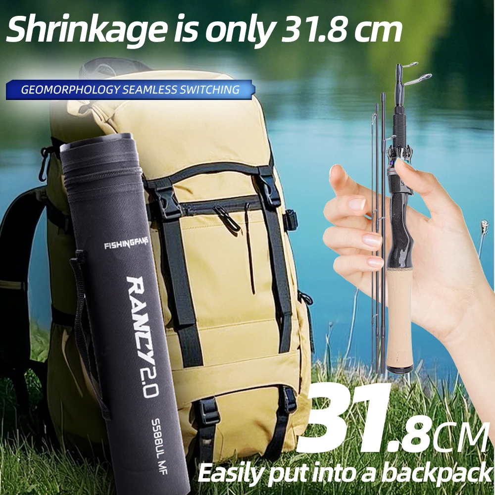 FISHINGFANS caña telescópica fibra carbono guía Fuji para pescar - imagen 2