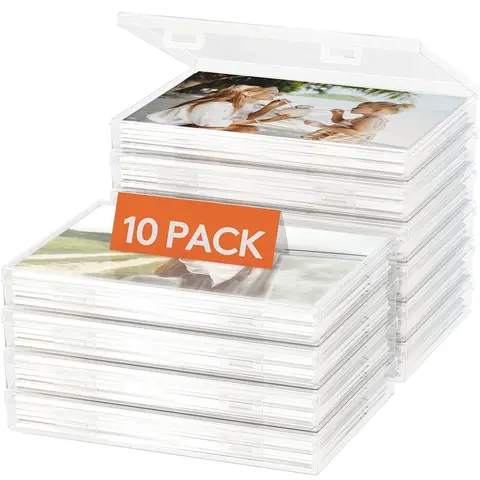 Organizzatore per contenitori per contenitori per foto da 5 x 7", confezione da 10, per immagini, artigianato, scrapbooking, cancelleria, organizzazione, trasparente