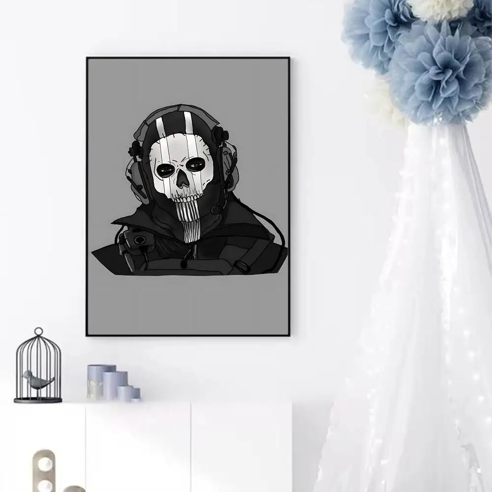 COD Call Of D-duty Ghosts Poster Sticky Posters Waterproof Paper Sticker Coffee House Bar Home Decor