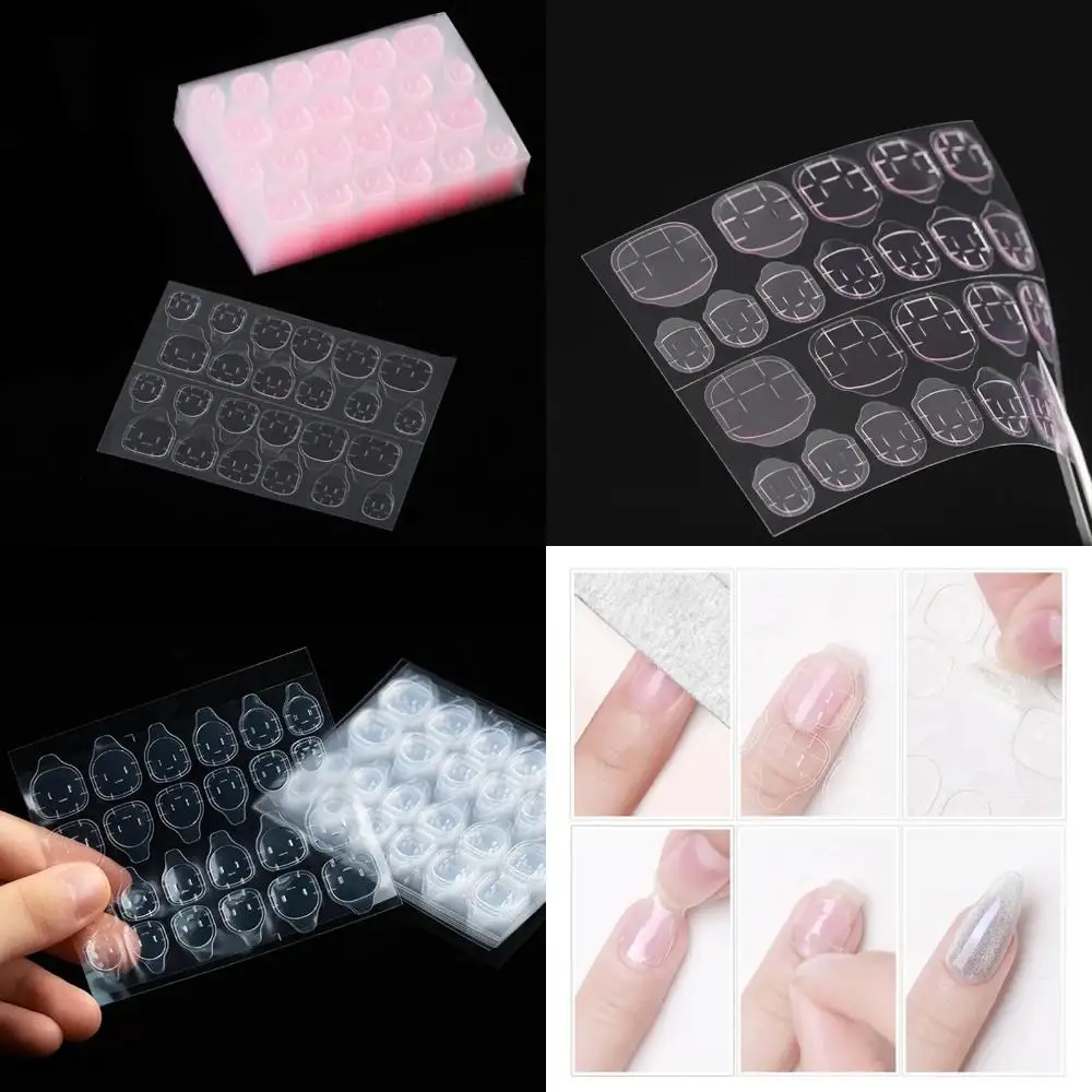 Fake Double Sided Nail Sticker with Glitter and Rhinestone Decorations for Long Lasting and Glamorous Manicures