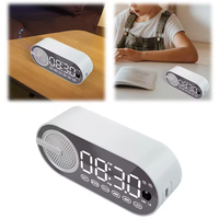 Wireless Bluetooth Speaker Alarm Clock Portable Sound Box Music with Dual Alarms Wireless Radio FM Subwoofer Speaker LED Display