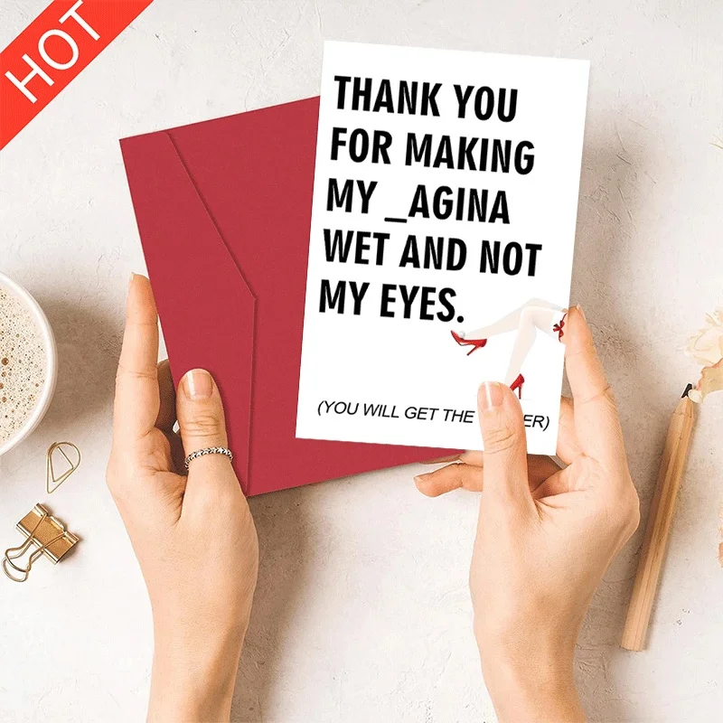 

Funny Thank You Greeting Card, Naughty Adult Humor Card, Appreciation Card for Partner, Naughty Thank You Note Card