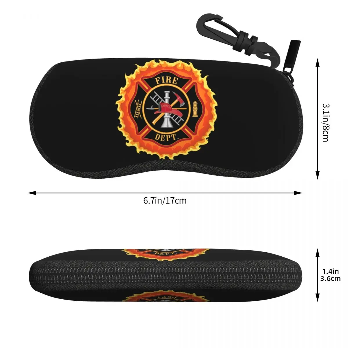 Custom Firefighter Cross With Flames Glasses Case Cool Fire Rescue Fireman Shell Eyeglasses Case Sunglasses Box