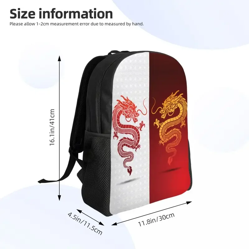 Mochila De Viaje con tótem de dragón tradicional asiático para hombres y mujeres, bolsa de libros para computadora portátil escolar, mitología china, bolsas de día para estudiantes universitarios