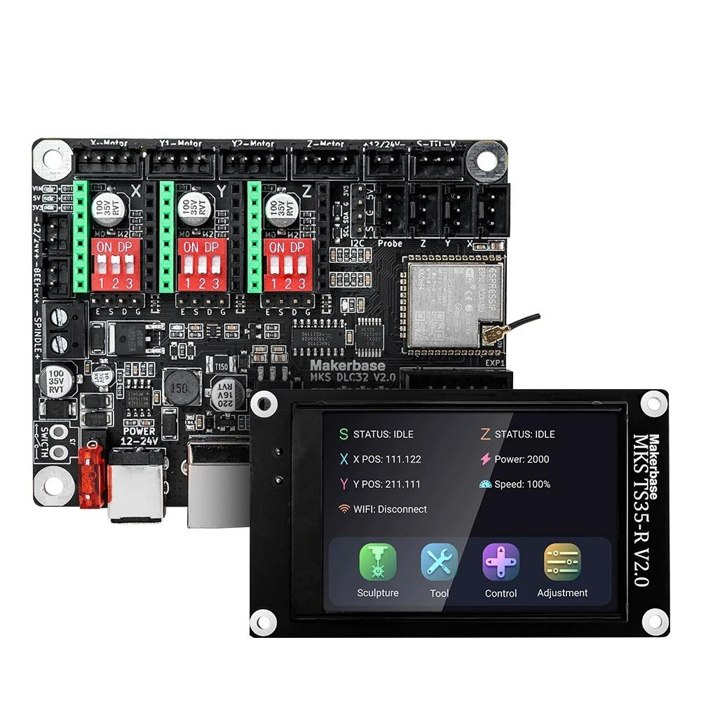 MKS DLC32 Grbl Controller Work For Laser&CNC With ESP32 WIFI and TS35/24 Touch Screen for Laser Engraving Machine
