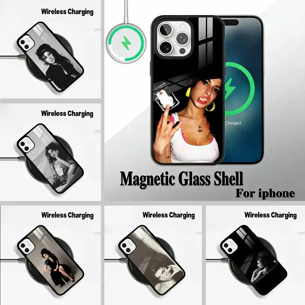 

A-Amy Winehouse Phone Case For IPhone17 16 15 14 13 12 11 Pro Max 16/15/14Plus Wireless Charger Cover Funda