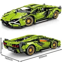 Technical Super Speed Green Sports Car Sián FKP 37 Model Building Blocks Famous Vehicle Assemble Bricks Kid Toys For Adult Gift