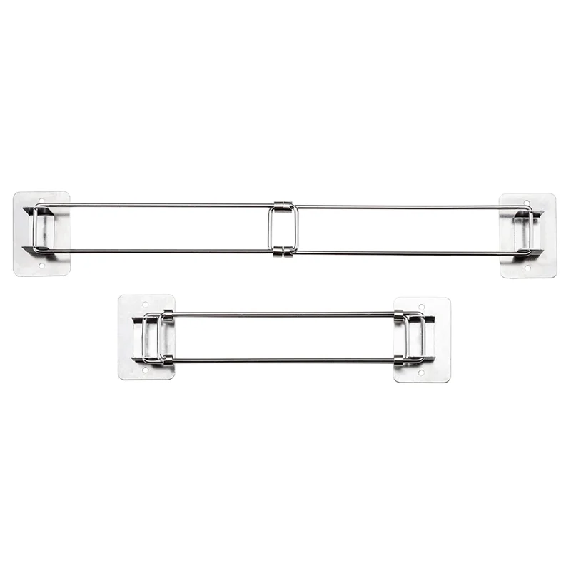 2Pcs RV Shower Corner Storage Bar- Adjustable Stainless Steel Rod for Corner Shelves in Camper, Length 7-13 Inches