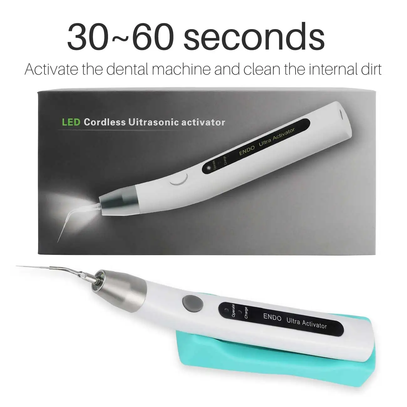 Cordless Dental Ultrasonic LED Endo Activator Light Files Irrigator Working Needle Tips for Root Canal Clean Treatment