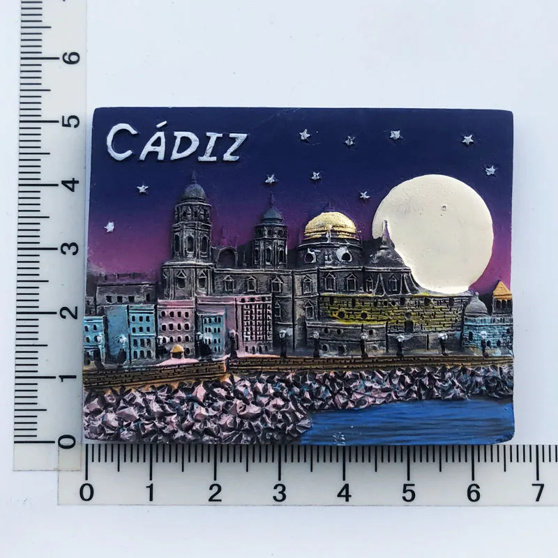 

Spanish Cadiz Fridge Magnets Travel 3D Memorial Magnetic Refrigerator