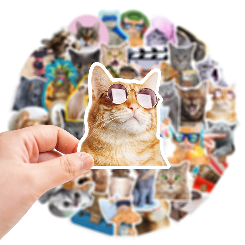 10/30/65pcs Kawaii Cartoon Cat Stickers For Kids DIY Waterproof Notebook Fridge Suitcase Motorcycle Bike Funny Cute Decals Toys