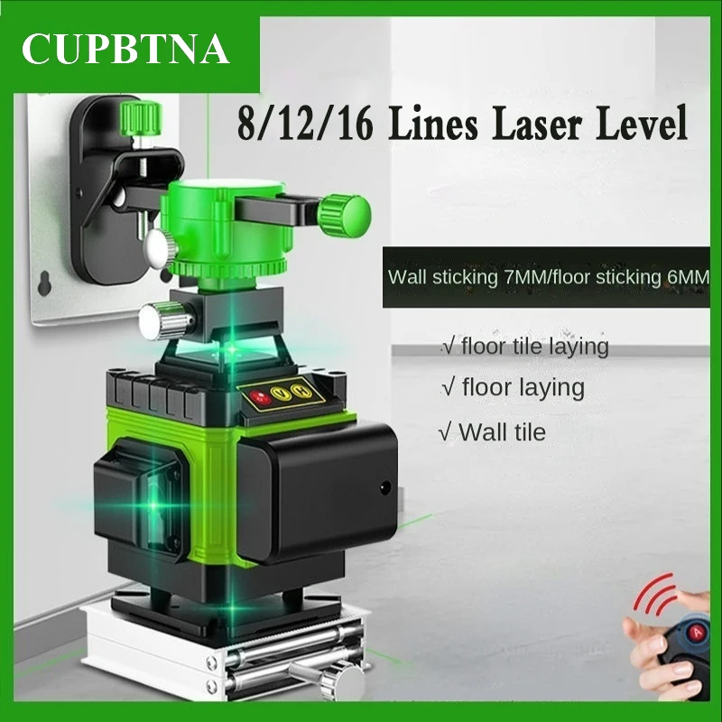 16/12/8 Lines 4D Laser Level Green Line Self Leveling 360 Horizontal Vertical Super Powerful Laser level Green Beam Laser Level