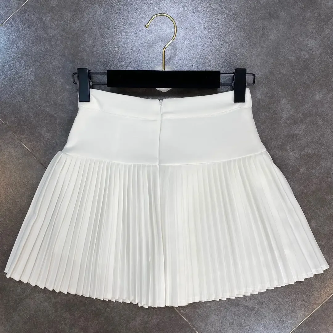 2024 Spring Summer New Arrivals High Waist Short Mini Pleated Skirt Streetwear Women Slim Fashion Korea Kawaii A Line Skirt