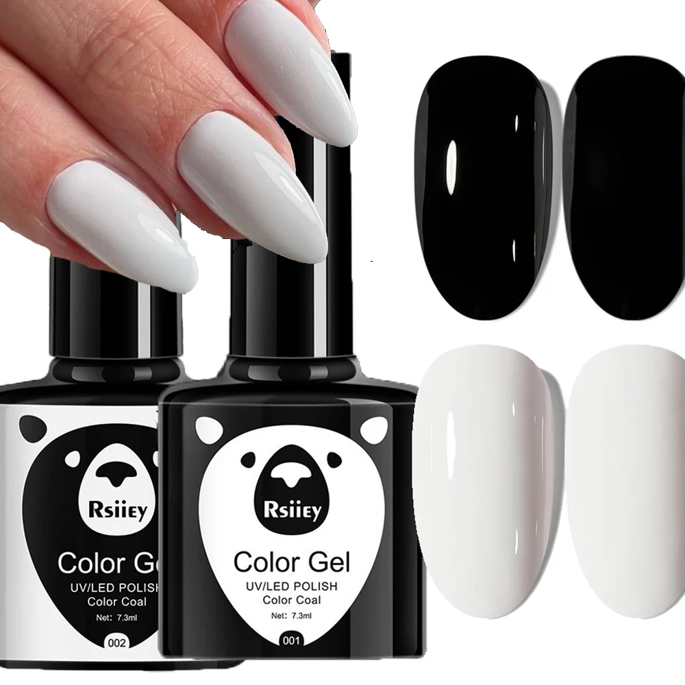 Vernis à ongles semi-permanent en gel solide noir/blanc/rouge 7,3 ml, art des ongles, vernis hybrides, blanc classique, noir, manucure, gel LED UV