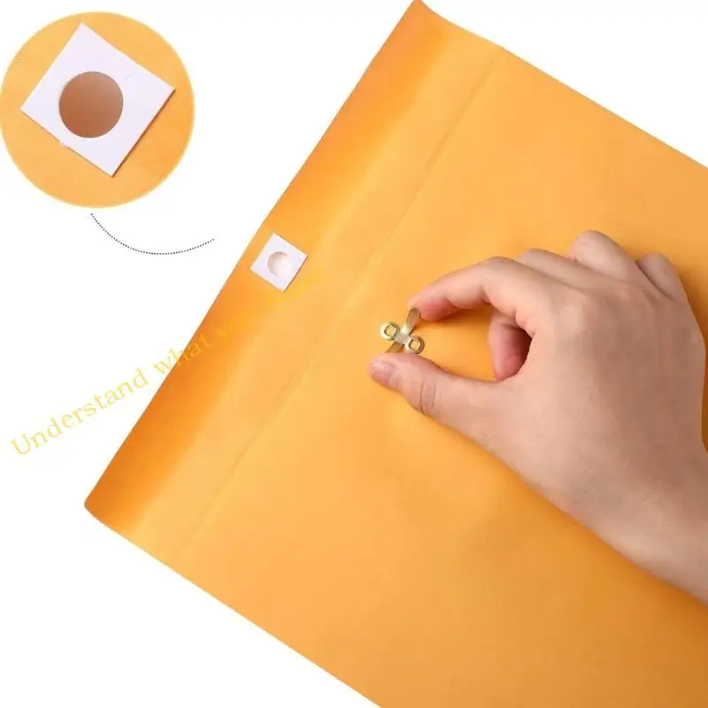 J60A 30pcs Documento buste con chiusura in metallo Kraft Inviluppo per spedizioni per ricevuta finanziaria legale fogli