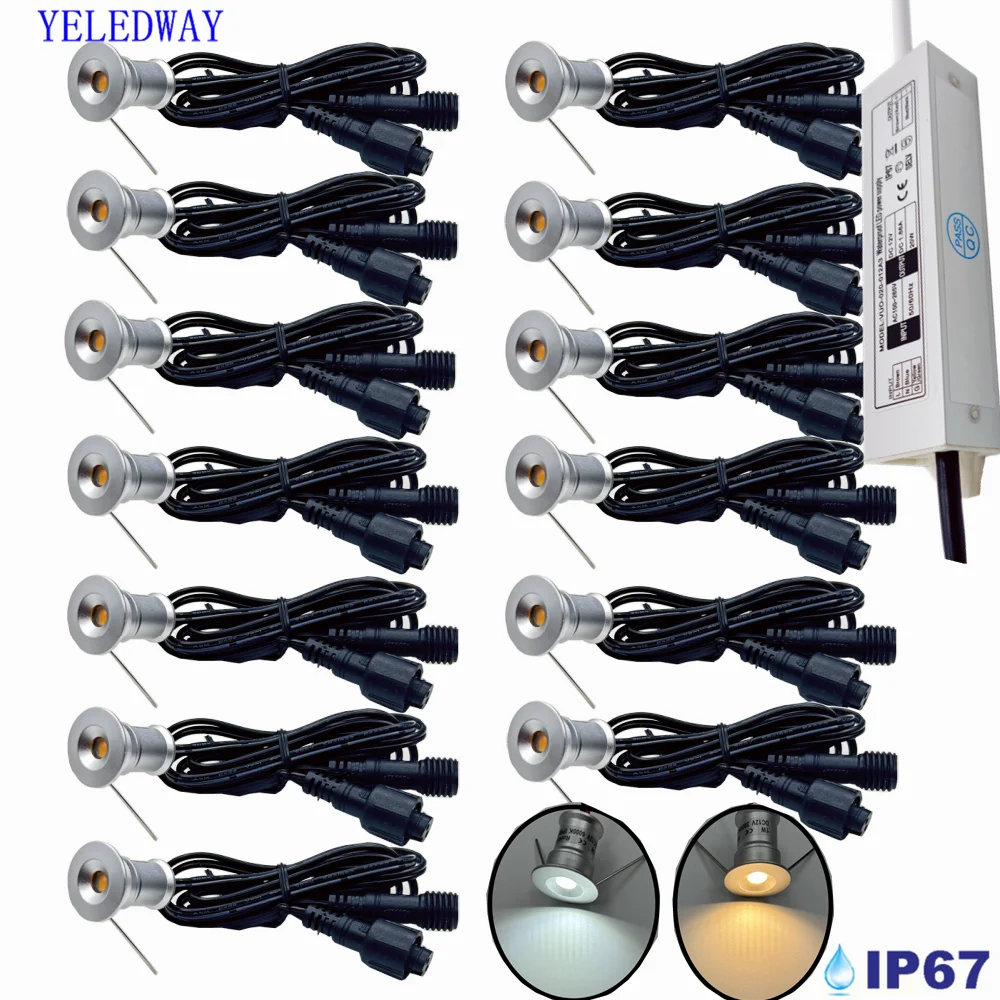 Mini oświetlenie pokładowe LED IP67 wodoodporne 15mm schody ogrodowe pod ziemią żarówka lampa 12V zewnętrzne schody oświetlenie krajobrazu AC220V