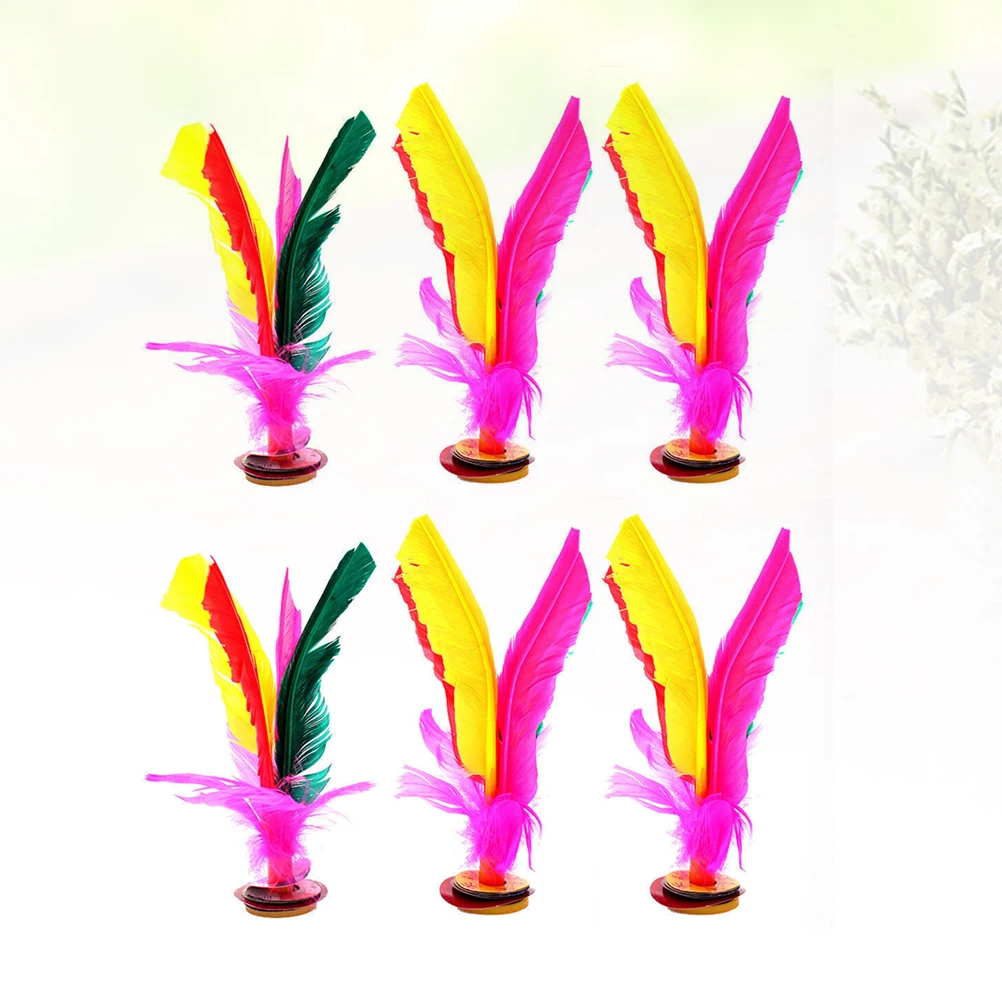 

6 Pcs Goose Shuttlecock Rubber Foot Kicking Big Flower Shuttlecocks Fitness