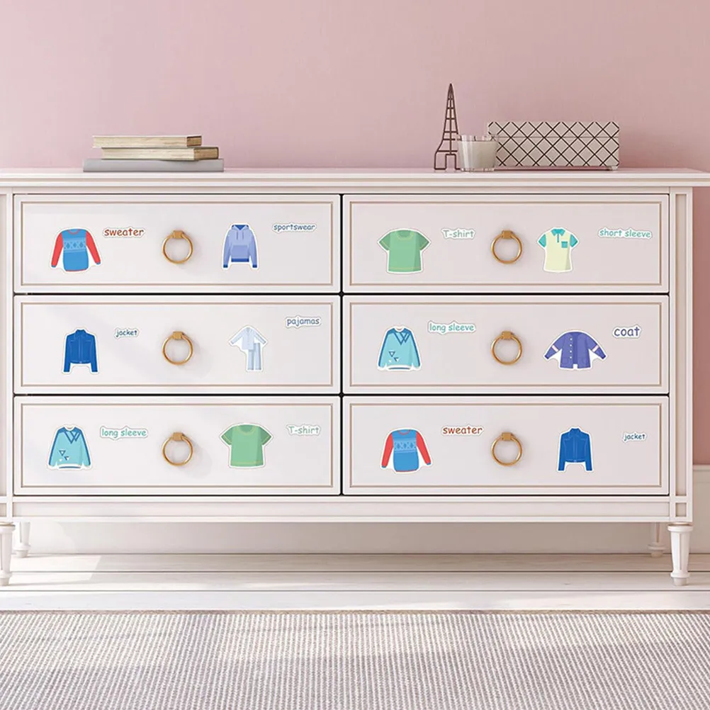 Набор из 4 съемных этикеток-наклеек для одежды, для гардероба, шкафа, комода, организации хранения, декора дома и спальни