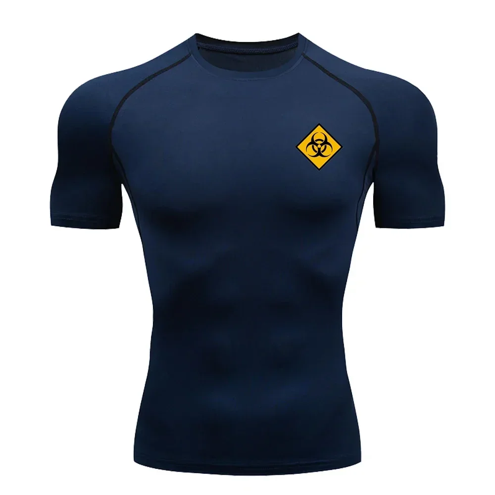 

Men's Compression Shirt Gym Fitness Running Training T-shirt Tight Elastic Top Quick-drying Breathable Short-sleeved S-3XL