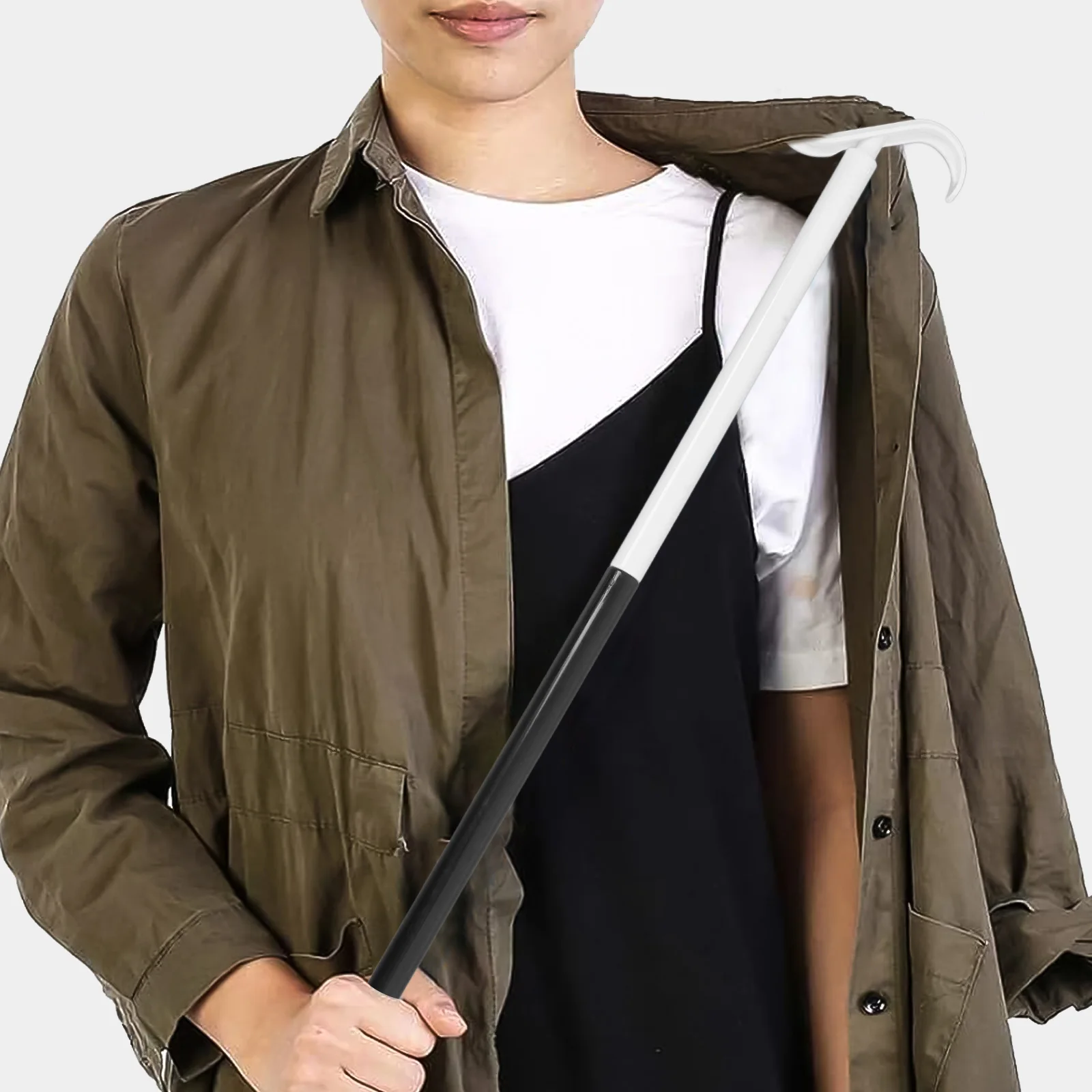 

Long Handled Shoe Horn and Sock Aid Device Adjustable Dressing Stick for Seniors Pregnant Disabled Shoe Sock Remover Helper