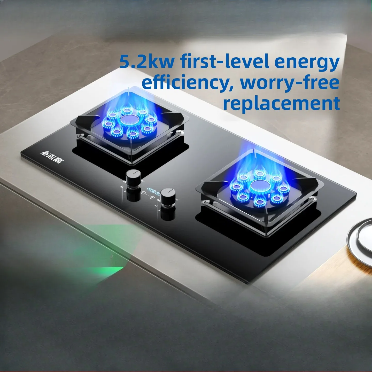 Built-in 2 Burner Gas Stove Household High Power Cooktop For Natural Gas LPG Kitchen Cooking Hob